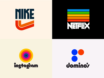 Retro Logos 60s 70s adidas amazon concept design dominos honda instagram logo logodesign logos netflix pizza hut retro