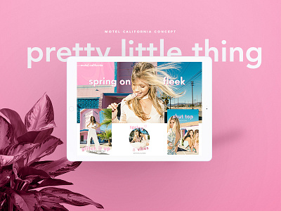 Motel California web graphics concept // 2016 card fashion panel pink spring web web banner