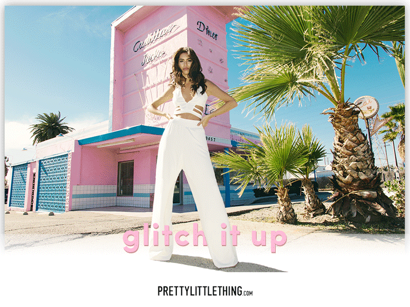 Banner concept for PrettyLittleThing.com // 2016 banner fashion glitch graphic web