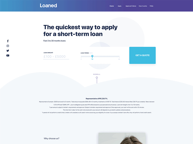 Loaned Website Design