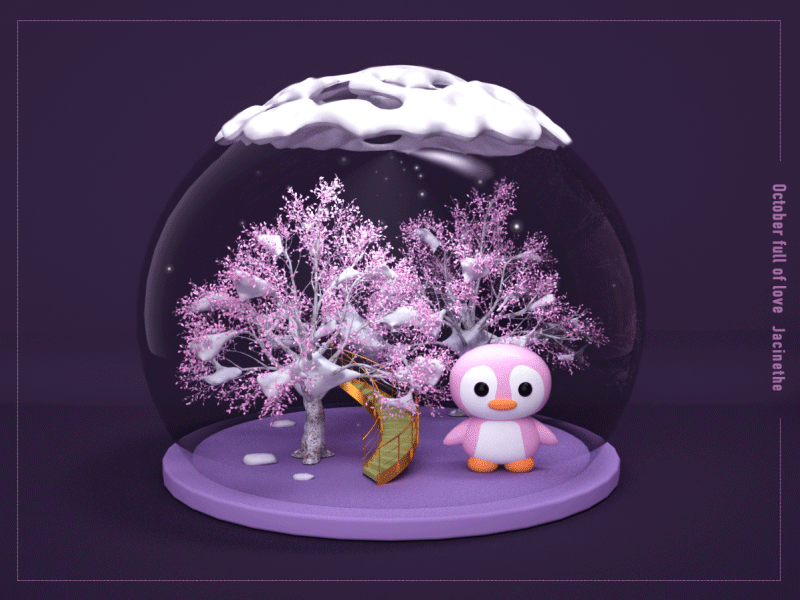 Snowball ball cherry blossoms snow