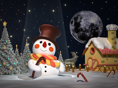 Snowman c4d cold snow snowman winter