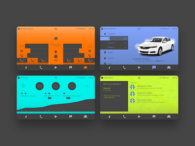 Personalized Apps for vehicles adobe illustration interaction ui ux vehicle
