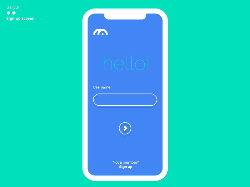Sign Up screen 2d after affects animation dailyui dailyui 001 flat ui