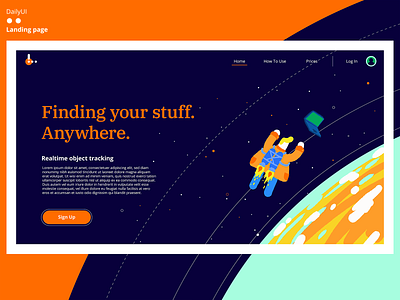 Landing Page 2d app dailyui design flat gps illustration