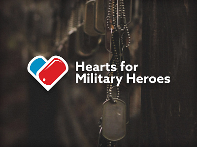 Hearts for Military Heroes america americana brand branding dogtag dogtags heart heroes logo military usa