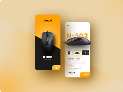 A4TECH mouse mobile web UI concept graphic design mouse simple ui