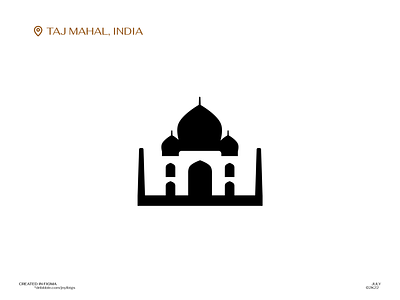 Taj Mahal Logo amazing branding concept design graphic design illustration india logo minimalist of seven taj mahal the wonders world