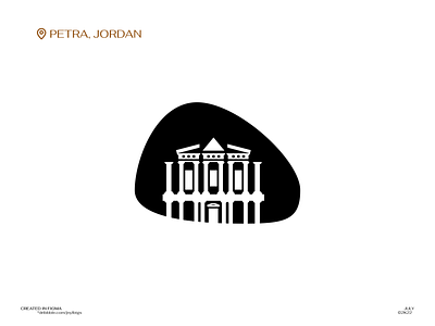 Petra Logo amazing branding concept design graphic design jordan logo minimalist of petra seven the wonders world