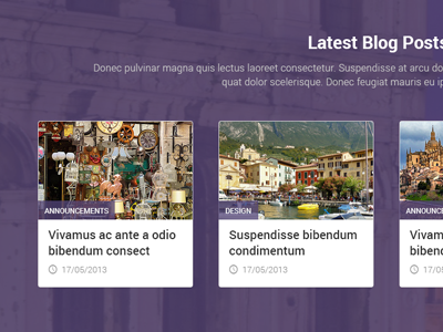 Latest Blog Posts Module blog business design purple theme ui web design