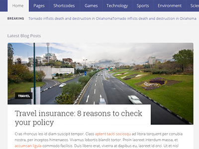 Travel design magazine purple theme ui web design wordpress