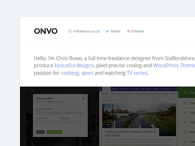 Onvo design interface portfolio ui web design