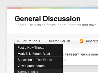 General Discussion blue dropdown forum green orange red ui web design