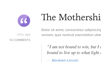 The Mothershi blue icon purple quotation quote typography
