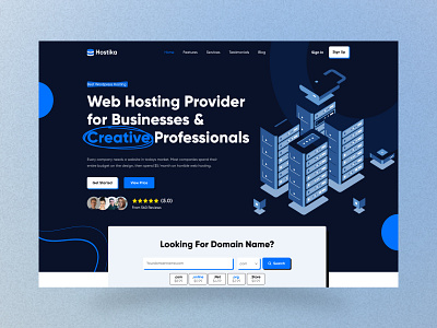 Web Hosting Landing Page Exploration cloud hosting cpanel domain hosting gradient ui homepage hosting hosting provider illustration isometric landing page minimal server ui trend uiux vps web design web hosting web trend website