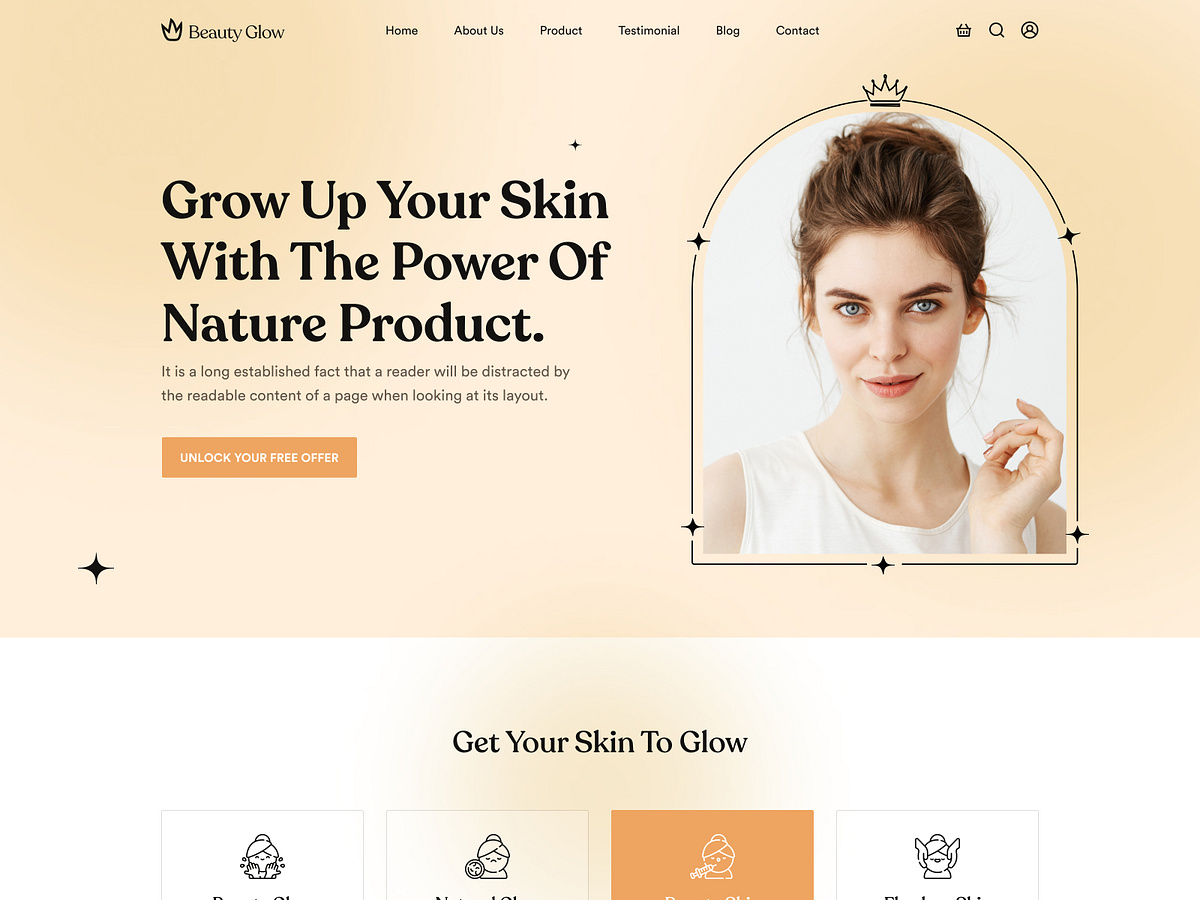 Beauty Skincare Product Landing Page by Ruhul Amin for FleexStudio | UI ...