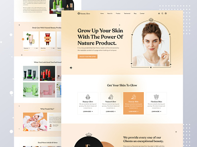 Beauty Skincare Product Landing Page beauty beauty clinic beauty product beauty salon beauty website body care cosmetic packaging cosmetics cosmetics store ecommerce face care facial fashion homepage landing page makeup skincare ui web design website design