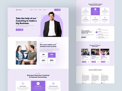 Business Coaching & Consultant Landing Page business coach website business coaching business consultant career coach coach coaching website colorful finance coach finance consulting financial advisor health coach homepage landing page life coaching mentor money finance coach tax coach web design website design wellness coach