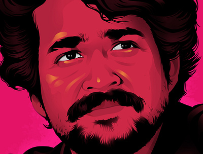Mohanlal Malayalam Actor actors creative design digital art digitalpainting film illustration mohanlal movie
