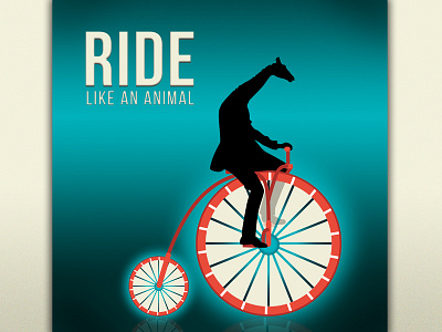 Ride like an animal bicycle giraffe illustration ride vector