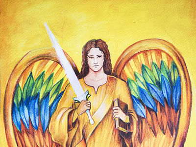 Arcangel Uriel angel arcangel arcangel uriel illustration pencil drawing uriel