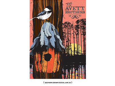 The Avett Brothers Poster concert poster graphic design illustration poster typography