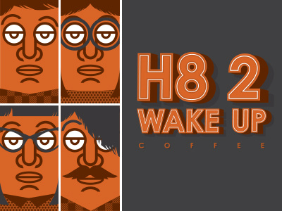 H8 2 Wake Up Coffee branding graphic design icon identity illustration typography