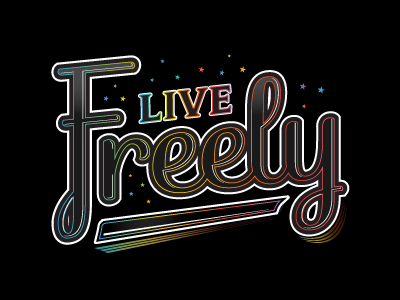 Live Freely T-Shirt design freely live pride typography