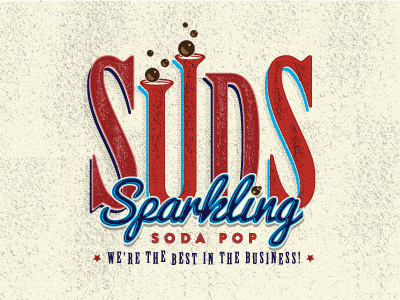 Suds Sparkling Soda badge graphic design illustration label logo soda typography vector vintage