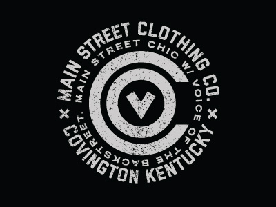 Main Street Clothing Co. Badge Lock up badge covington fashion logo texture