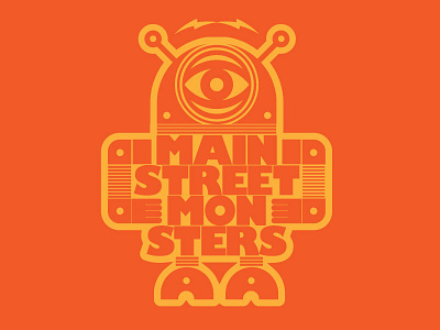 Main Street Monsters branding logo monster robot typography