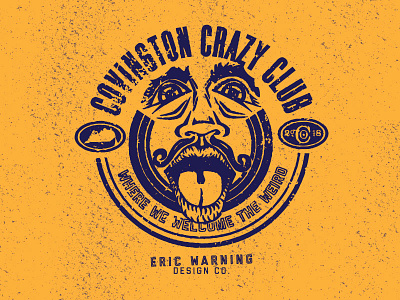 Covington is for the Crazies badge branding grit grunge logo typography