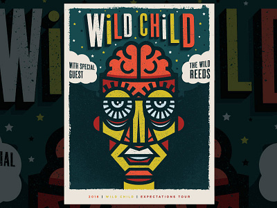 Wild Child w/ The Wild Reeds Gig Poster Concept concert gig poster illustration poster typography