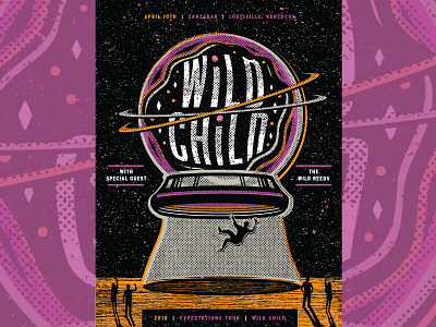 Wild Child | The Wild Reeds Tour Poster Concept concert gig poster grit grunge halftone illustration music poster space typography