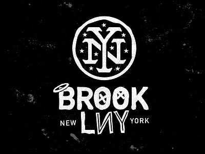 Brooklyn badge branding brooklyn fashion grit grunge logo new york t shirt typography