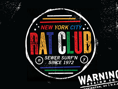 NYC Rat Club Sewer Surfers badge branding brooklyn fashion grit grunge logo new york t shirt typography