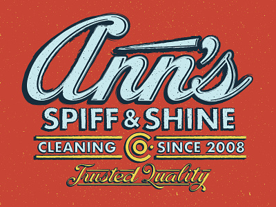 Ann's Spiff & Shine badge branding design graphic design grit grunge identity illustration logo typography vector vintage