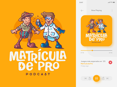 Martícula de Pro branding children colorful design fun glasses hat illustration logo logotype mark microphine podcast ranger scientist scout