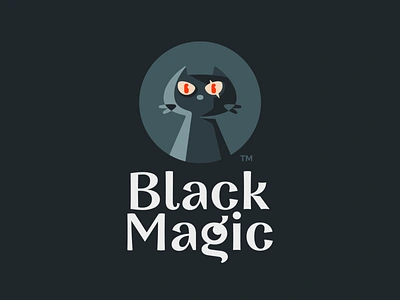 Black Magic animal bad black blackmagic brandiing cat character dark design illustrations logo logotype mark mascot mean moon scar