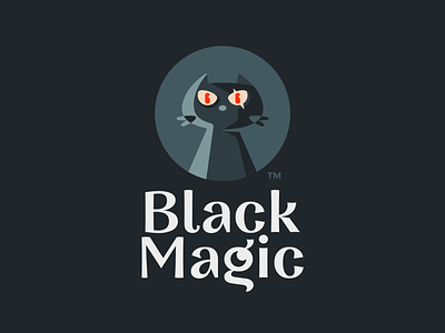 Black Magic animal bad black blackmagic brandiing cat character dark design illustrations logo logotype mark mascot mean moon scar