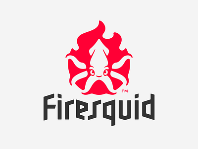 Firesquid branding character design fire flame illustration logo logotype mark negativespace squd tentacles typeface typo