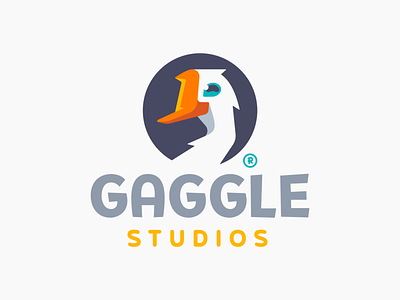 Gaggle Studios beak branding character design goose illustration logo logotype mark mascot negativespace