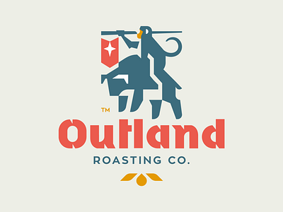 Outland Roasting Co. animal branding bull coffee coffee bean design flag flat illustration logo logotype mark monkey packaghing roaster typo typography