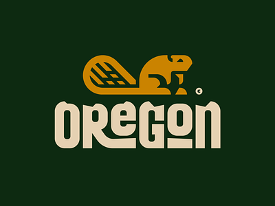 Oregon animal beaver branding design flat graphic design illustration logo logotype mark minimal oregon tail vector