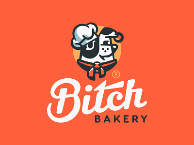 Bitch Bakery animal bitch branding chef cook design dog earing food hat illustration logo logotype mark pet typo typography