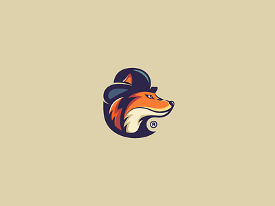 FittedFoxy animal branding colorful design elegant fedora fox hat logo logotype mark modern