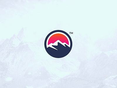 Sunset Mountain branding colorful design gradient logo logotype mark mountain nature peak sun sunset
