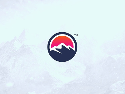 Sunset Mountain branding colorful design gradient logo logotype mark mountain nature peak sun sunset