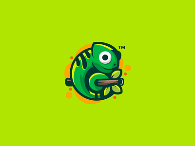 Chameleon branding chameleon character colorful cute design green illustration lizard logo logotype mark