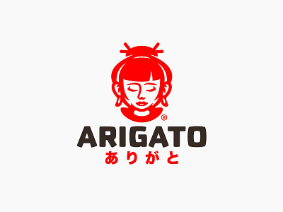Arigato arigato branding design elegant face girl icon illustration japan logo logotype mark